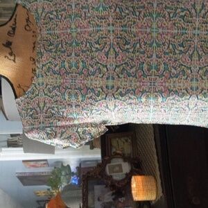 The Limited Multicolored Kaleidoscope Print Semi-Sheer Pocket Blouse